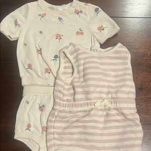 Floral and Striped Baby Rompers little planet organic